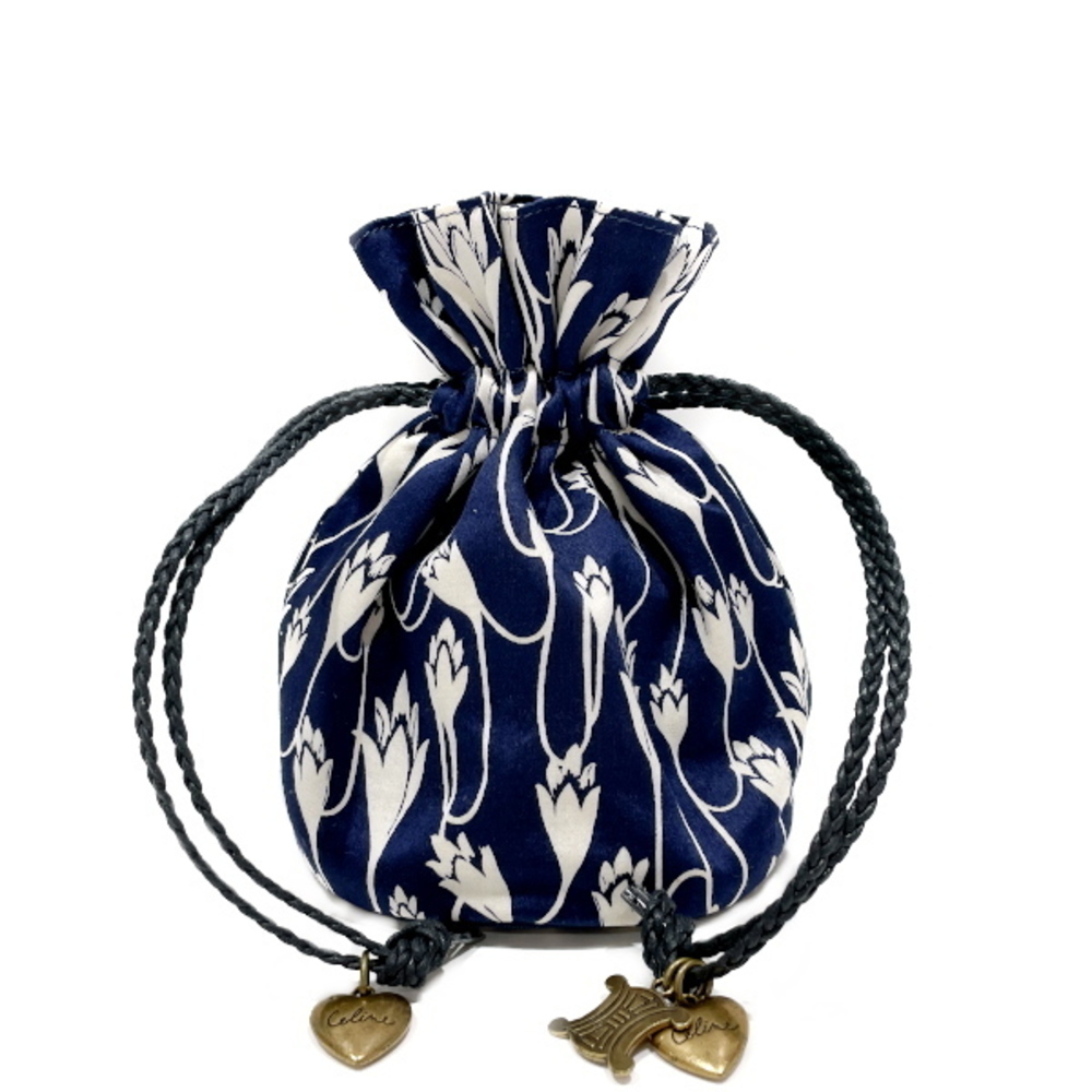 Celine Floral Pattern Drawstring Triomphe Heart M… - image 1